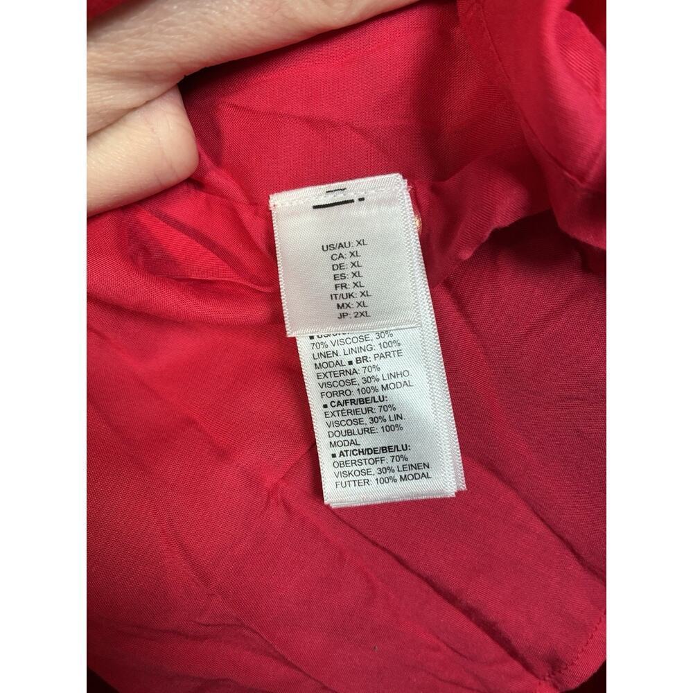 The Drop Size XL NWT Red Smocked Bodice Spaghetti Strap Maxi Dress Linen - Picture 8 of 10